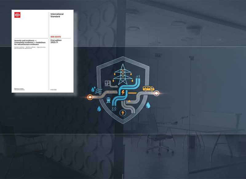 Firefly_Gemini Flash_Corporate professional banner. Title- -ISO 22372-2025 Infrastructure Resilience-. _El 82229.Improved ISO 22372 Infrastruktura krytyczna