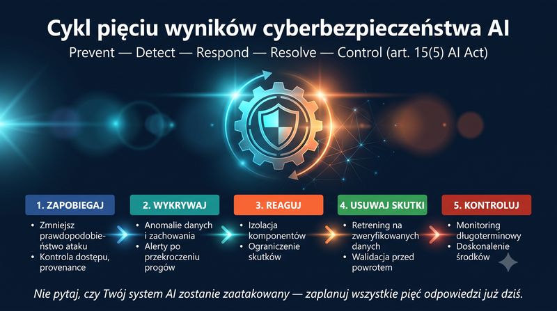 Cykl pięciu wyników cyberbezpieczeństwa AI