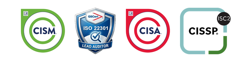 BAdge CISA, CISM CISSP ISO 22301