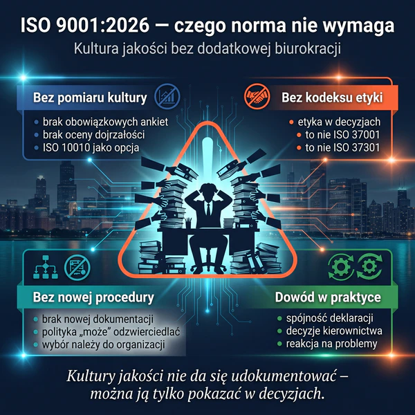 ISO 9001:2026 czego norma nie wymaga