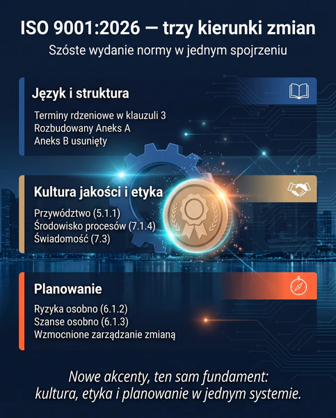 Trzy kierunki zmian ISO 9001:2026