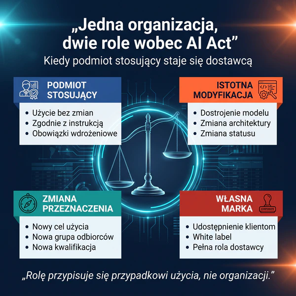 Cztery sytuacje, w których podmiot stosujący AI staje się dostawcą w rozumieniu AI Act