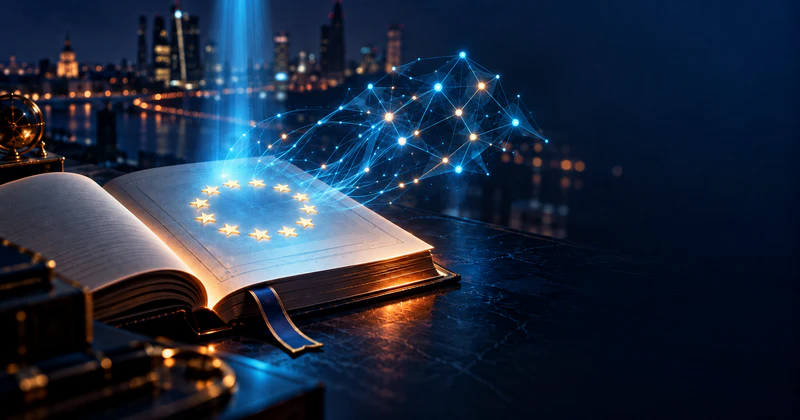EU Digital Constellation Oficjalny dziennik z kręgiem gwiazd UE uruchamia świecącą sieć neuronową — EN 18286 i domniemanie zgodności z AI Act