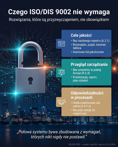 Czego ISO 9002/DIS nie wymaga